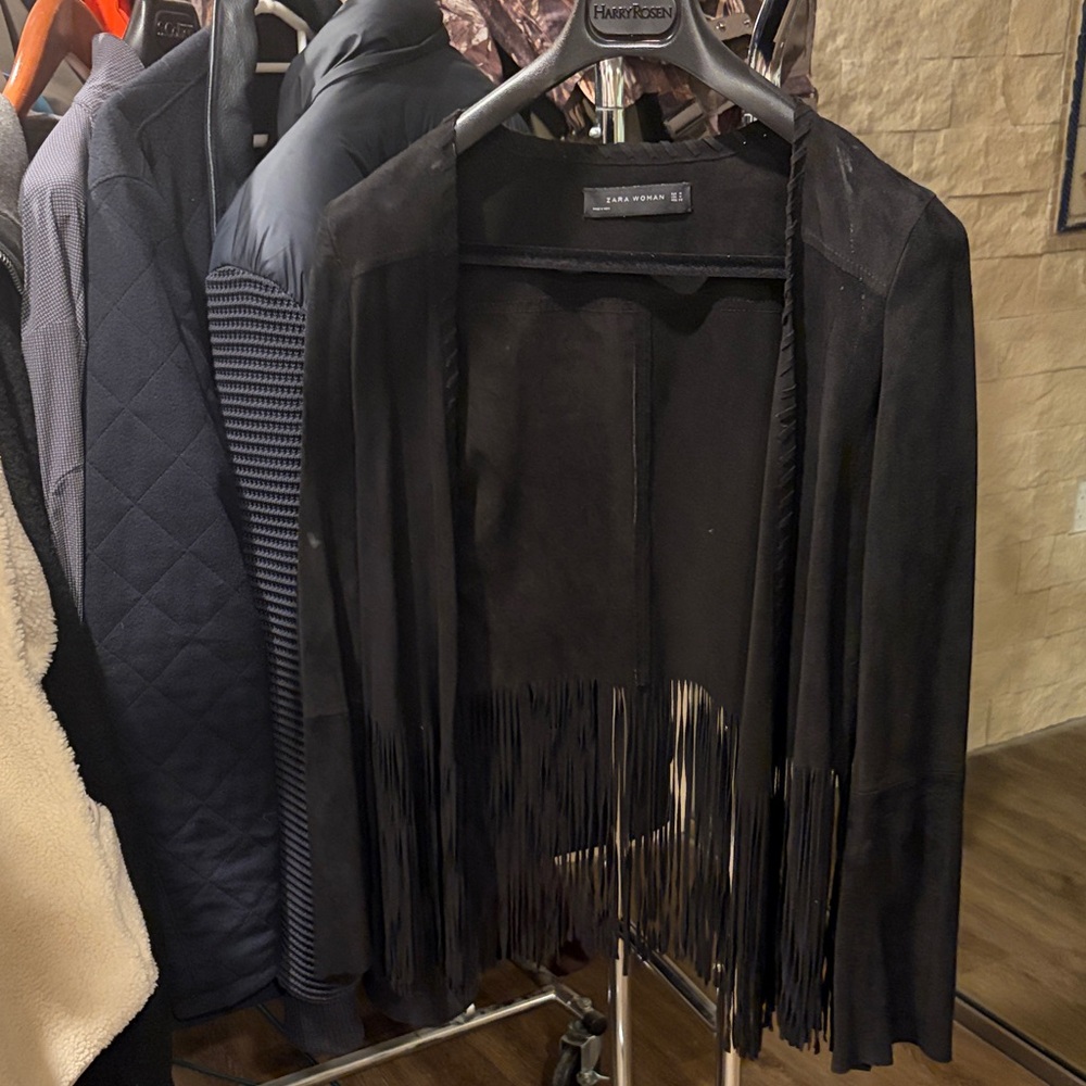 Zara Black Fringe Jacket